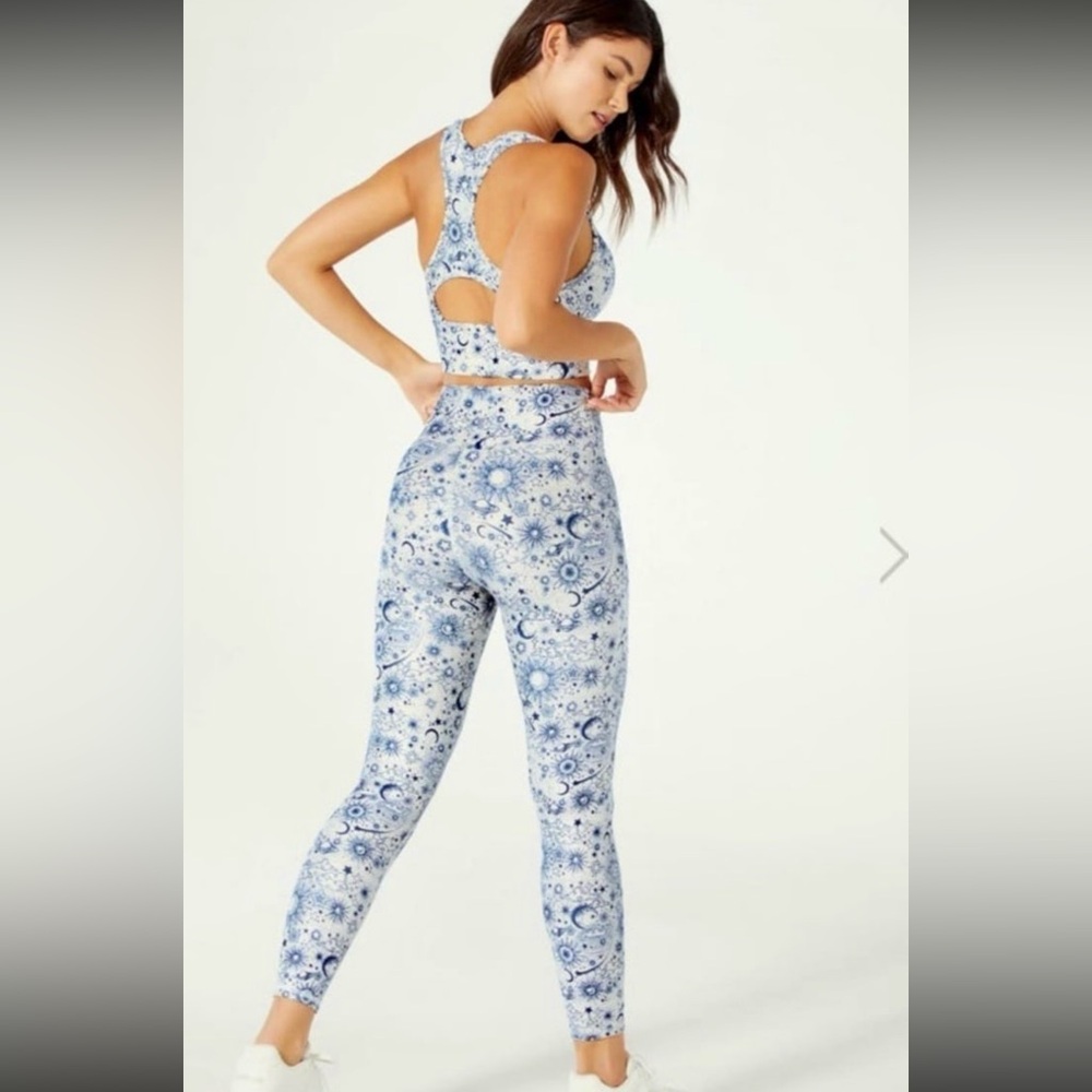 NWT Wildfox SET- Solar Legging & Summer Sport Bra Birch Deep Cobalt Cosmic Sense